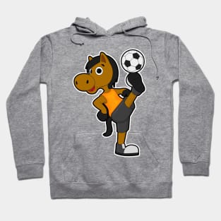 Horse as Soccer player with Soccer ball Hoodie